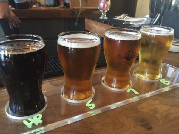 Sampler at Saint Benjamin Brewery in Philly.