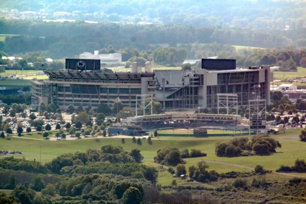 Beaver Stadium as seen from Mount Nittany's Mike Lynch Vista
