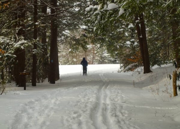 Cross-country skiing in Kooser State Park