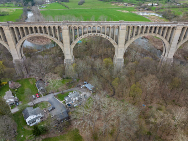 Drone photo of the Tunkhannock Viaduct in Nicholson PA