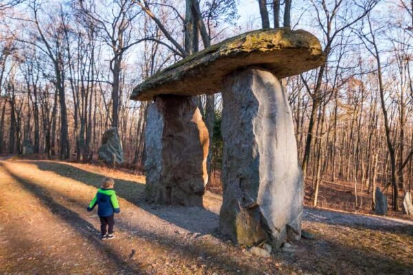Hiking at Columcille Megalith Park near Stroudsburg, PA