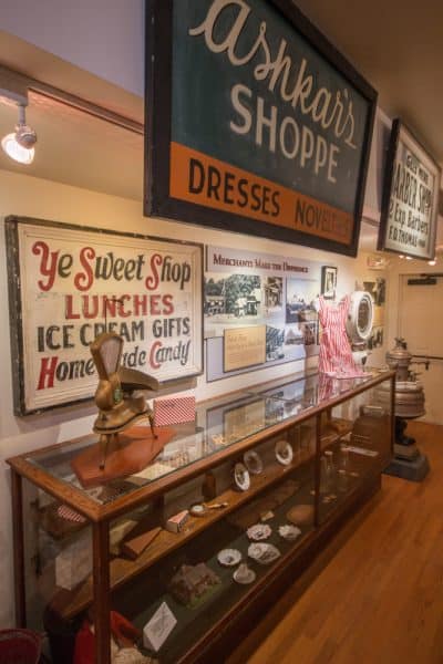 Displays inside the Eagles Mere Museum in Sullivan County, Pennsylvania