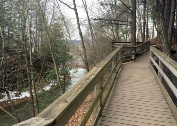 Hiking in Sweet Arrow Lake Park in Pine Grove, Pennsylvania