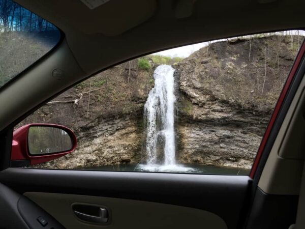 Hinkston Run Falls is one of the easiest to reach waterfalls in PA