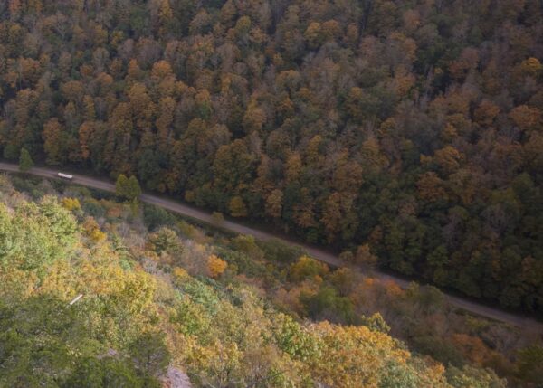 Pine Creek Rail Trail from Barbour Rock near Wellsboro, PA