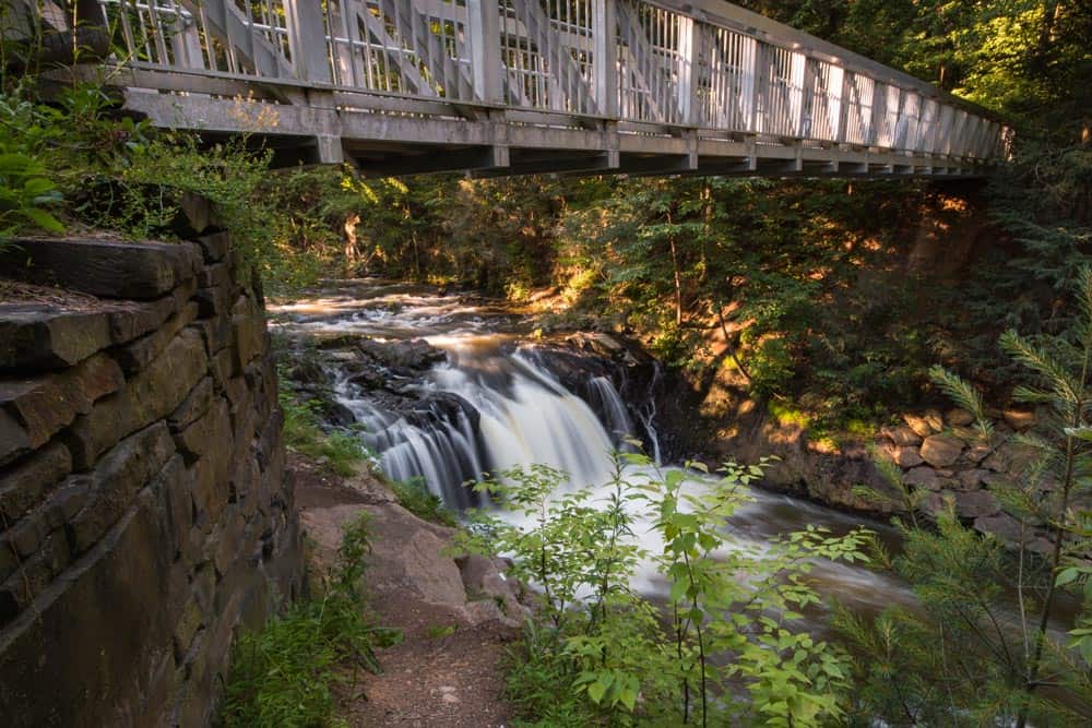 Waterfall at Sweet Arrow Lake Park in Pine Grove, Pennsylvania