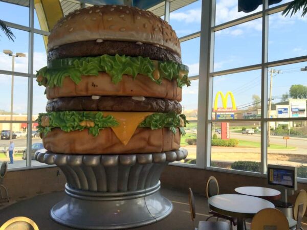 The giant Big Mac inside a McDonald's in Irvin, PA