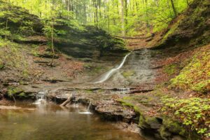 Hiking to Washboard Falls at Camp Guyasuta near Pittsburgh