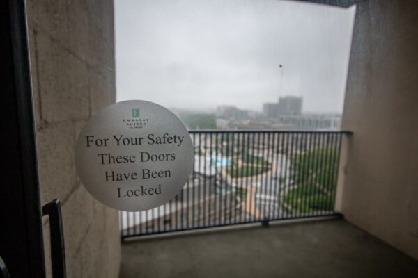 Locked balcony at the Embassy Suites Philadelphia Center City Hotel