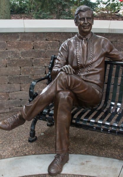 Mister Rogers statue in Latrobe, PA