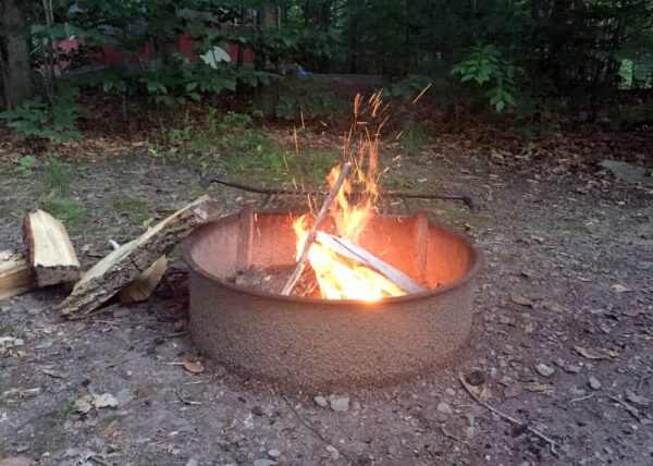 Camping at Ricketts Glen State Park: campfire