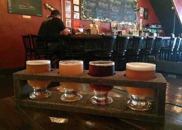 Beer flight at Reclamation Brewing Co. in Downtown Butler, PA