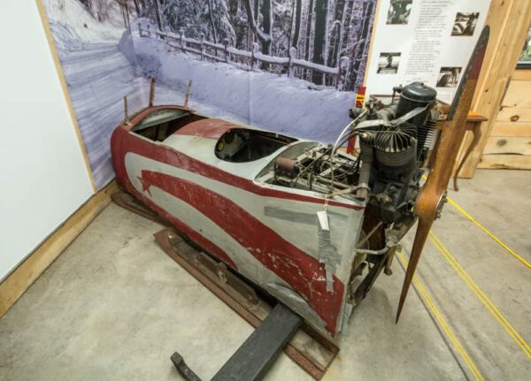 Antique snowmobile in Laporte, PA