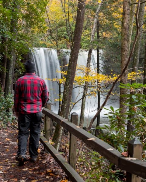 Fall foliage at Cucumber Falls in the Laurel Highlands