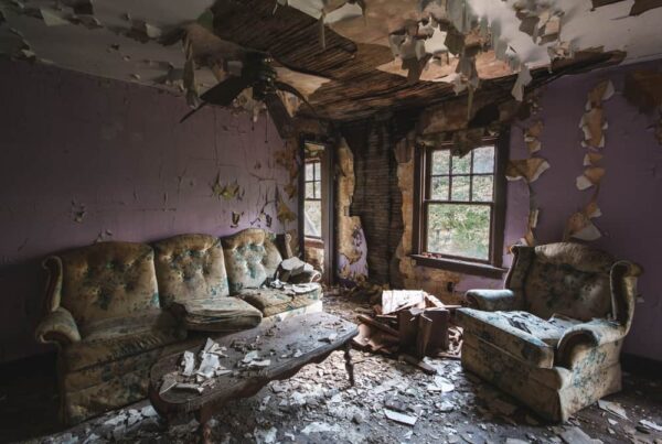 An old living room in Yellow Dog Village in Armstrong County, PA