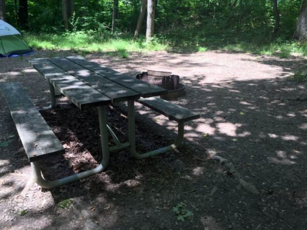 What does each campsite have at Ohiopyle State Park