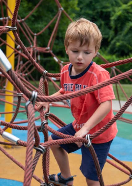 Playing at Smith Memorial Playground in Philadelphia, PA