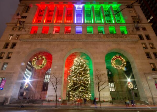 Christmas Lights on Pittsburgh's City-County Building