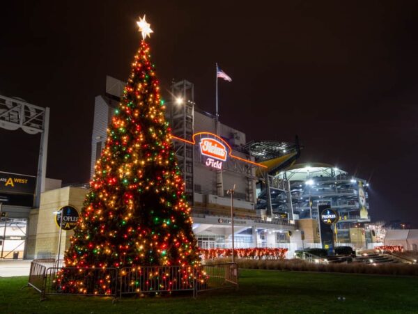 Christmas tree at Heinz Field in Pittsburgh, PA