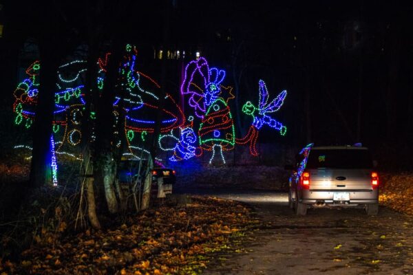 Driving through the forest at Hershey Sweet LIghts.