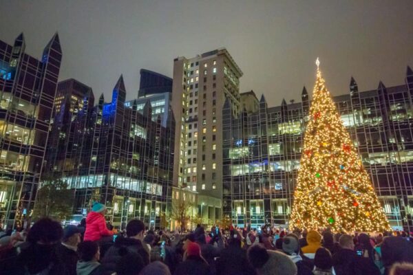 PPG Place Tree Lighting on Light Up Night in Pittsburgh, PA