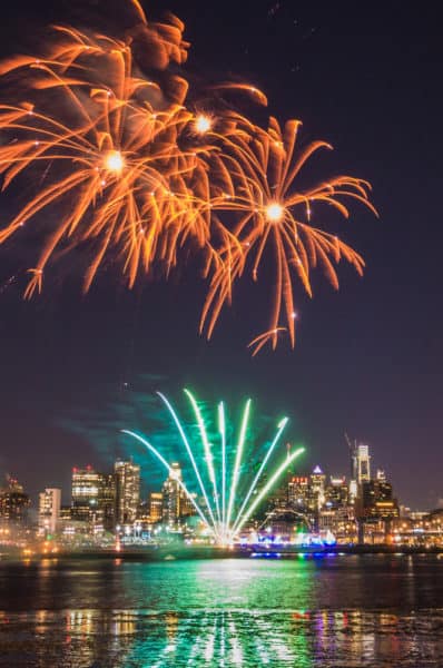 Philadelphia's New Year's Eve Fireworks from Camden, NJ