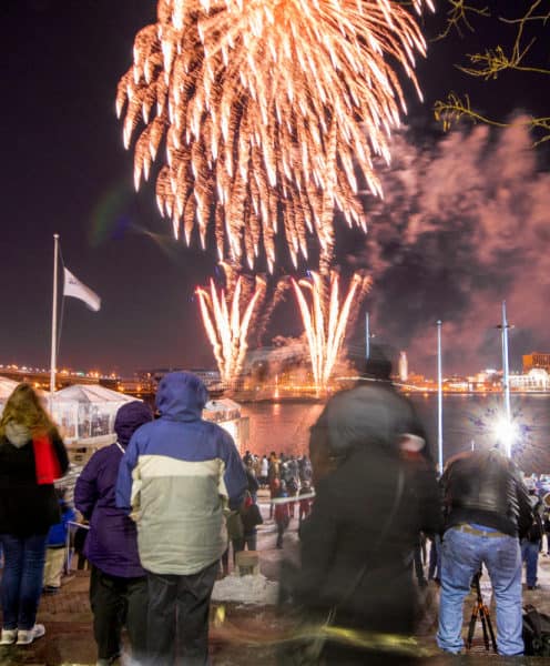 Crowd at Philadelphia's New Year's Eve Fireworks in 2017