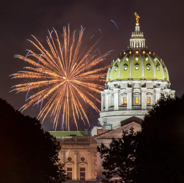 Favorite photo of Pennsylvania: Fireworks over the PA Capitol