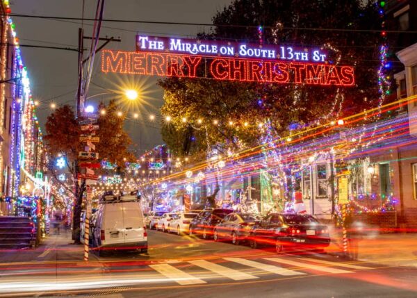 Miracle on South 13th Street in Philadelphia at Christmas.