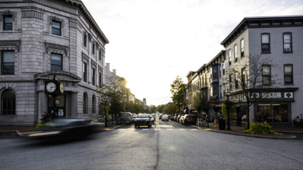 Downtown Gettysburg PA at sunset