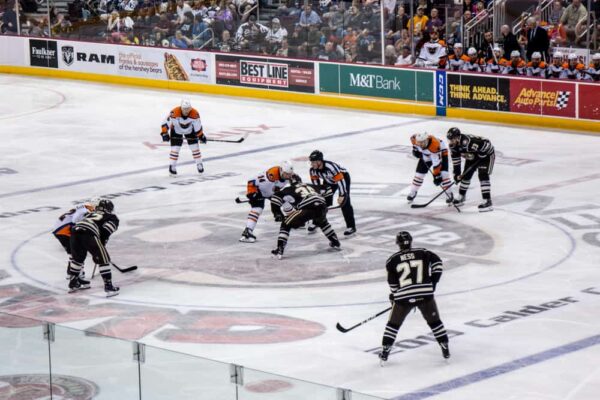 100 levels seats at a Hershey Bears' game