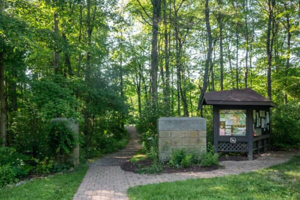 Trailhead for the Prairie Ecosystem at Jennings Environmental Education Center in Butler County, PA