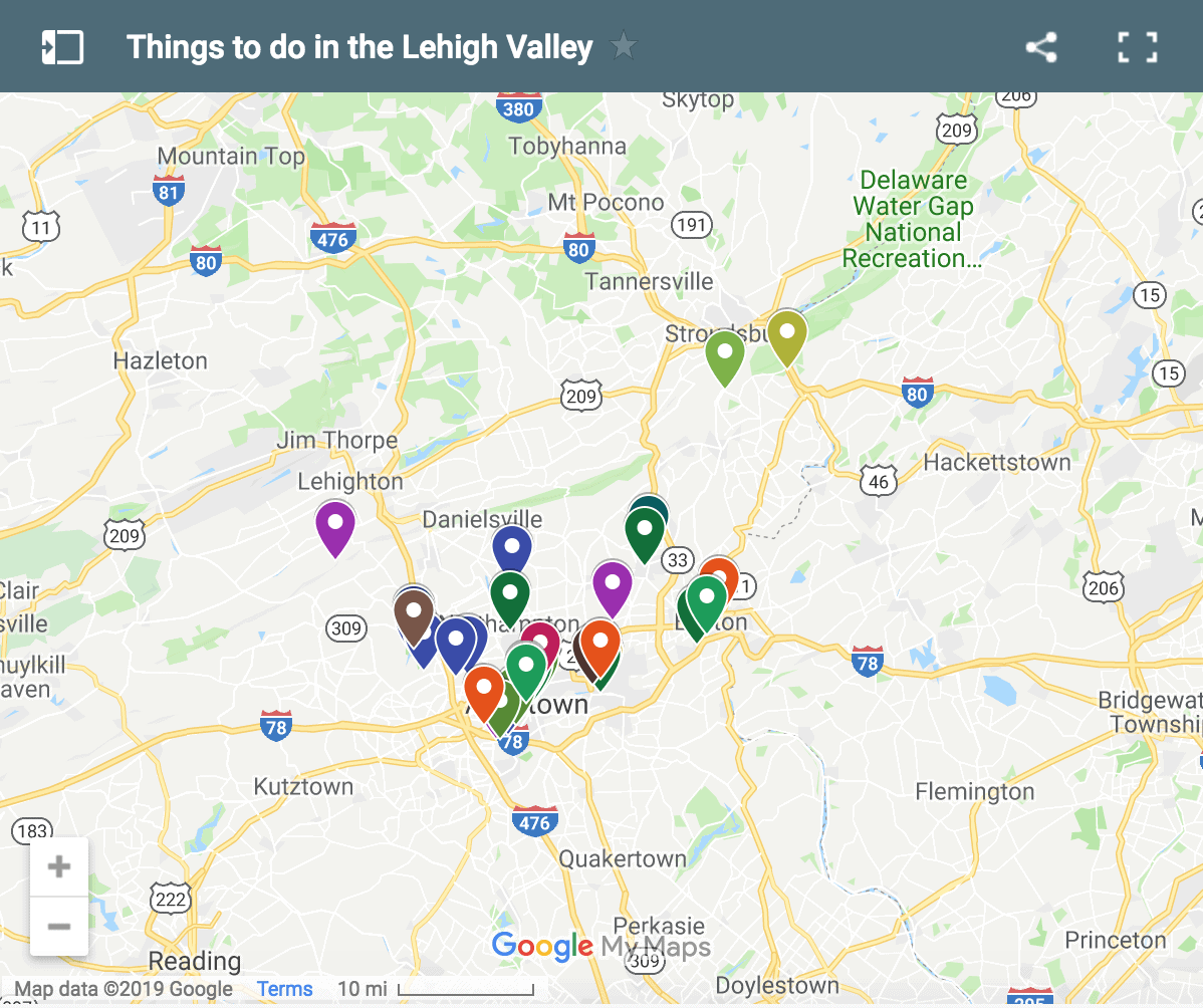 Map of the Lehigh Valley