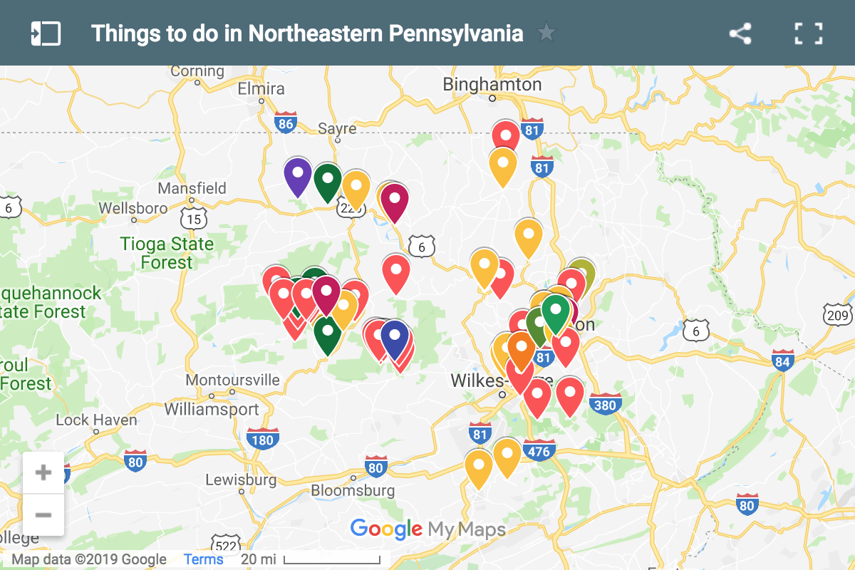 Map of Northeastern Pennsylvania