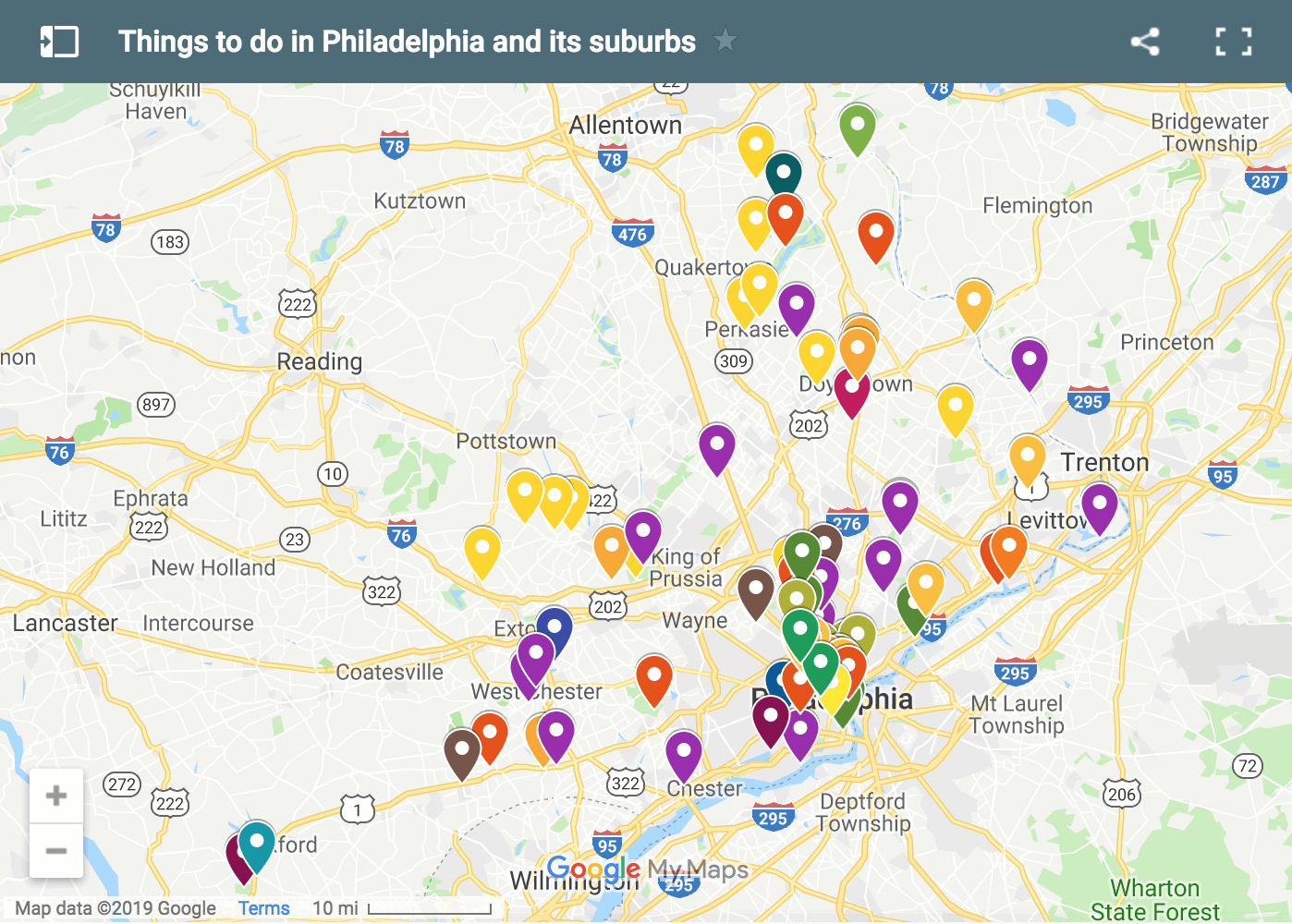 Philadelphia Travel Map