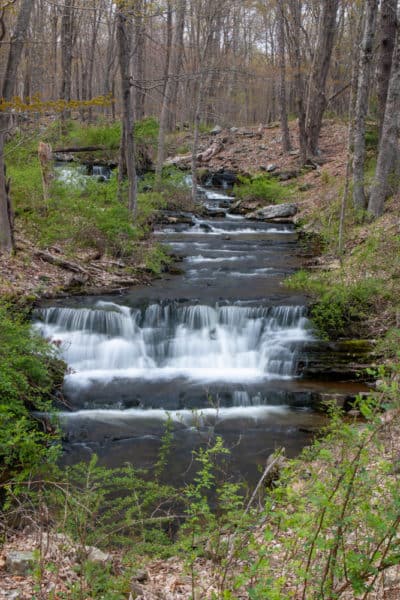 Waterfalls at Camp Hidden Falls in Pike County, PA