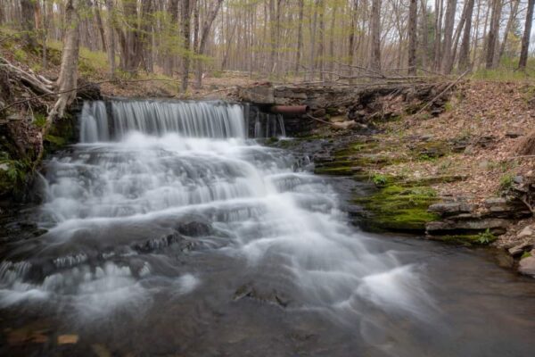 Old dam at Camp Hidden Falls in the Poconos