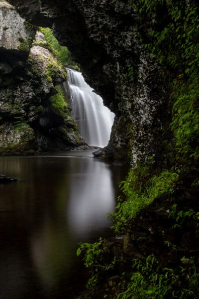 Marshall's Falls hidden behind rock walls