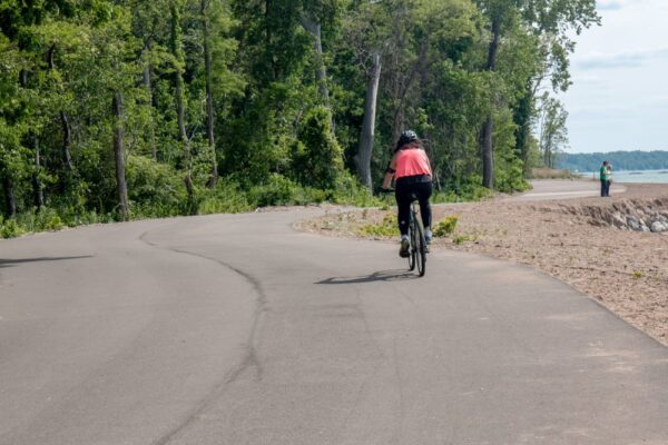 Biking in Presque Isle State Park in northwestern Pennsylvania