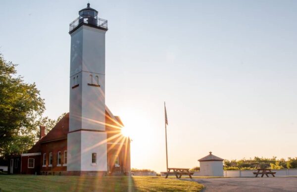 Sunset at Presque Isle Lighthouse in Erie PA