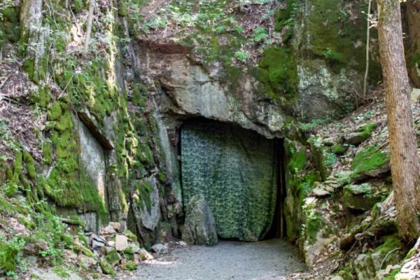 The entrance to Coral Caverns in the Alleghenies of Pennsylvania