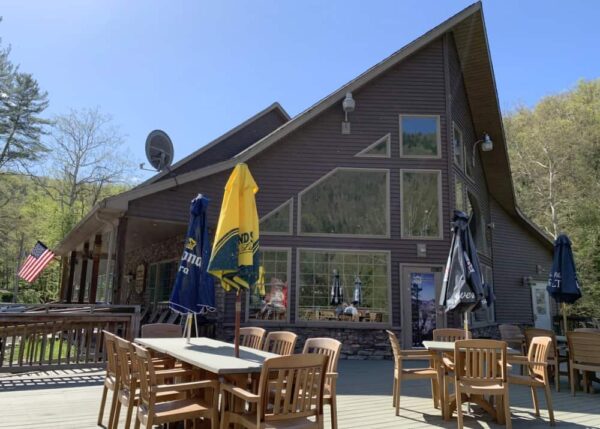 Hotel Manor's deck in Slate Run, PA