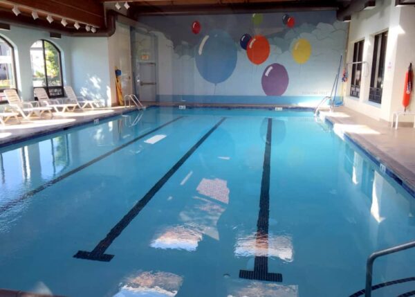 The indoor pool at the Penn Wells Lodge in Tioga County, Pennsylvania