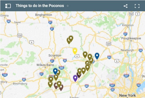 Map of the Poconos