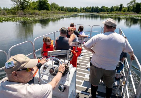 Free pontoon boat tours in Presque Isle State Park