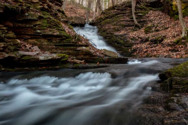 Upper Falls at Alpine Falls in Sullivan County, Pennsylvania