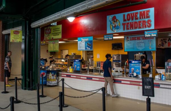 Concession stands at a York Revolution baseball game in York PA