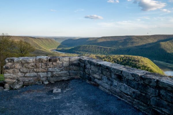 The overlook at Hyner View State Park in Clinton County, Pennsylvania