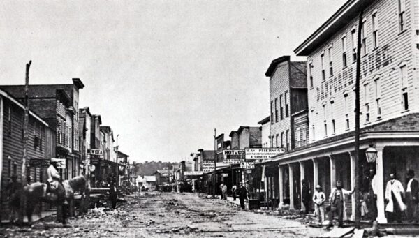 Historic photo of the Pennsylvania ghost town of Pithole