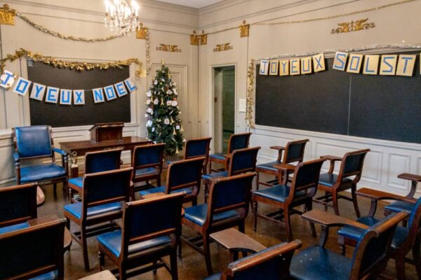 French Room Christmas decorations at the Cathedral of Learning in Pittsburgh Pennsylvania